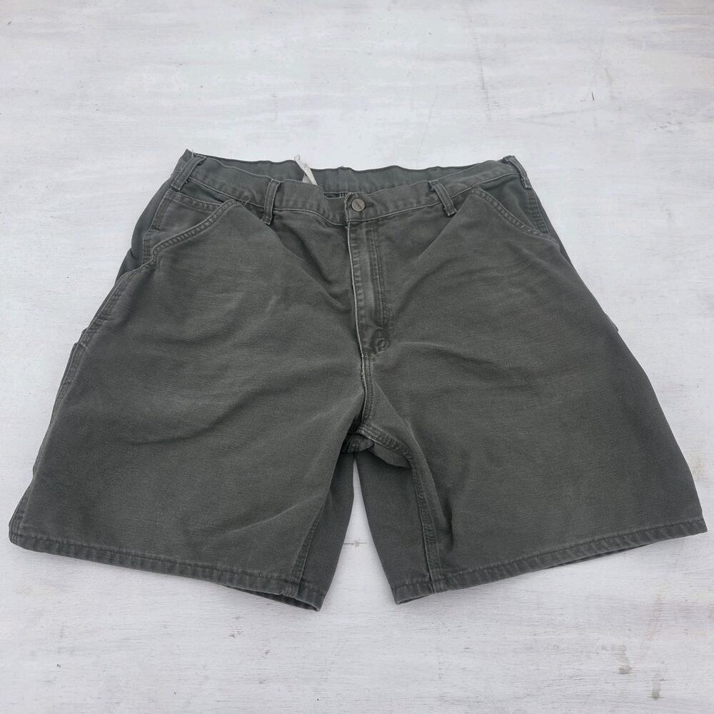 Vintage Carhartt B25 MOS Carpenter Shorts Mens Size 38 Moss Original Fit Work